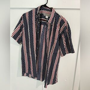 SUPREME BANDANA BOX LOGO AMERICAN FLAG SHIRT! Vintage! Size large